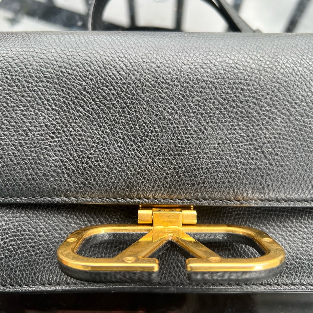 Valentino Garavani Black Crossbody Bag with Gold Circular Hardware - Picture 7 of 10
